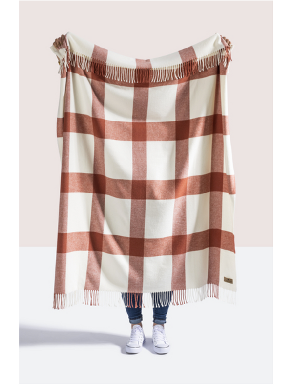 Spicy Orange Italian Buffalo Check Throw