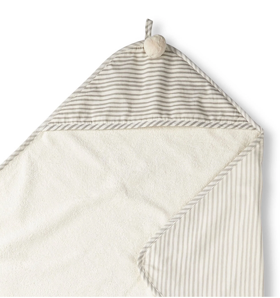 Stripes Away Pebble Grey Hooded Towel