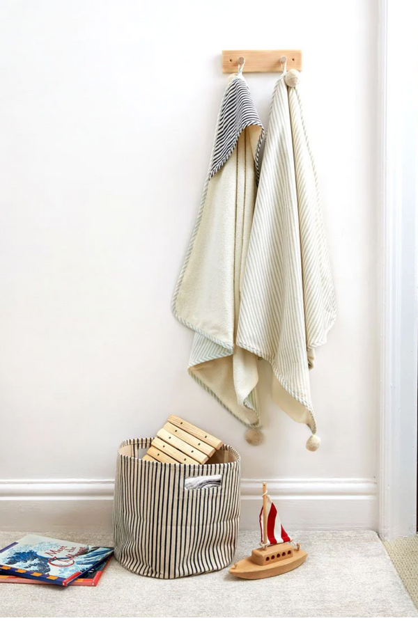 Stripes Away Pebble Grey Hooded Towel