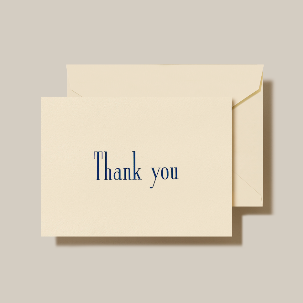 Navy Thank You Boxed Stationery