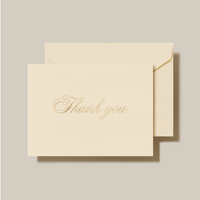 Gold Script Thank You Boxed Stationery