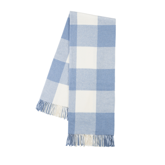 Denim Italian Buffalo Check Throw