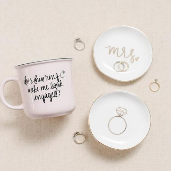 Engagement Ring Jewelry Dish - All She Wrote