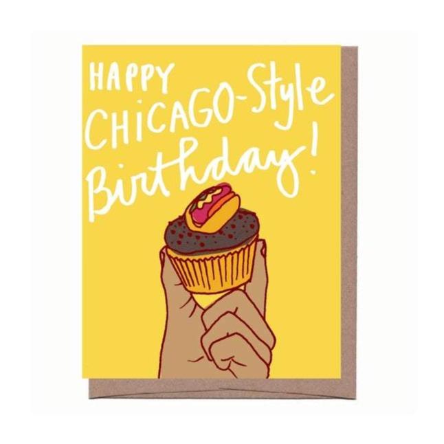 Chicago Style Cupcake Birthday Card