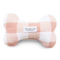 Blush Gingham Squeaky Dog Toy