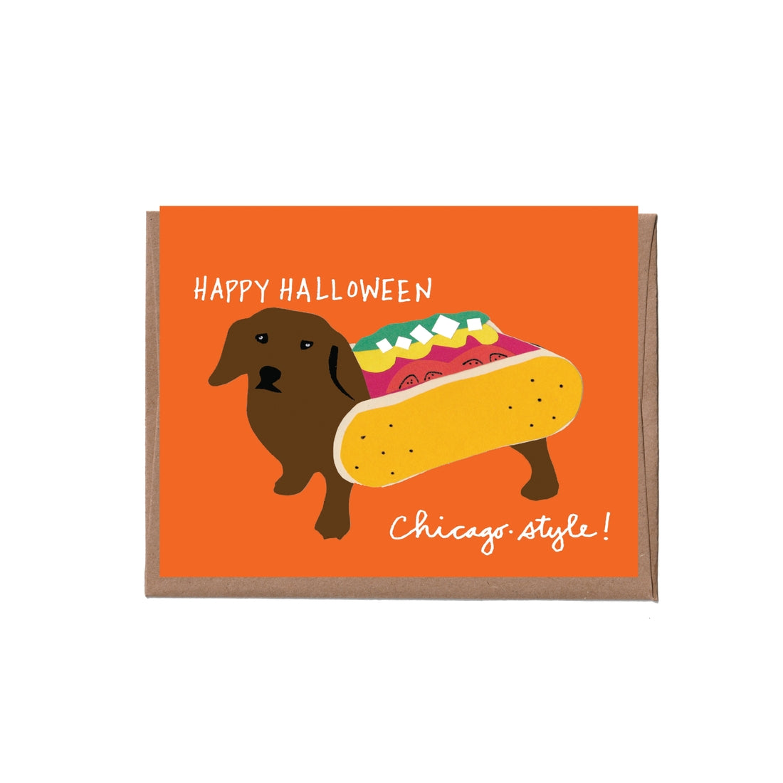 Chicago Hot Dog Halloween Card