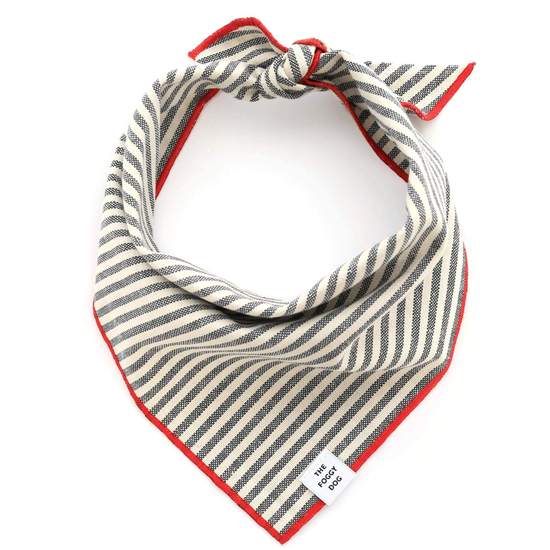 Charcoal Stripe Dog Bandana