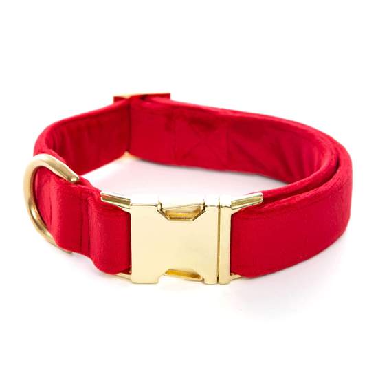 Cranberry Velvet Dog Collar