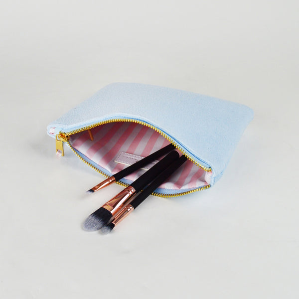 French Blue Terry Pouch