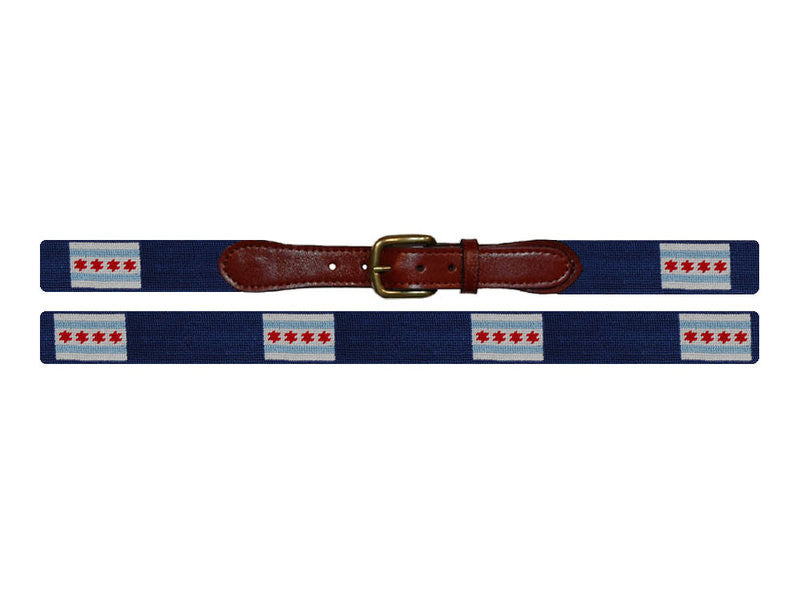 Chicago Flag Needlepoint Belt - All She Wrote