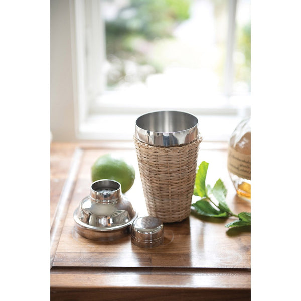 Woven Rattan Cocktail Shaker