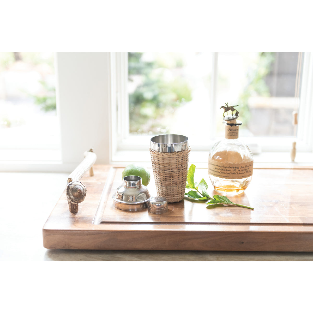 Woven Rattan Cocktail Shaker