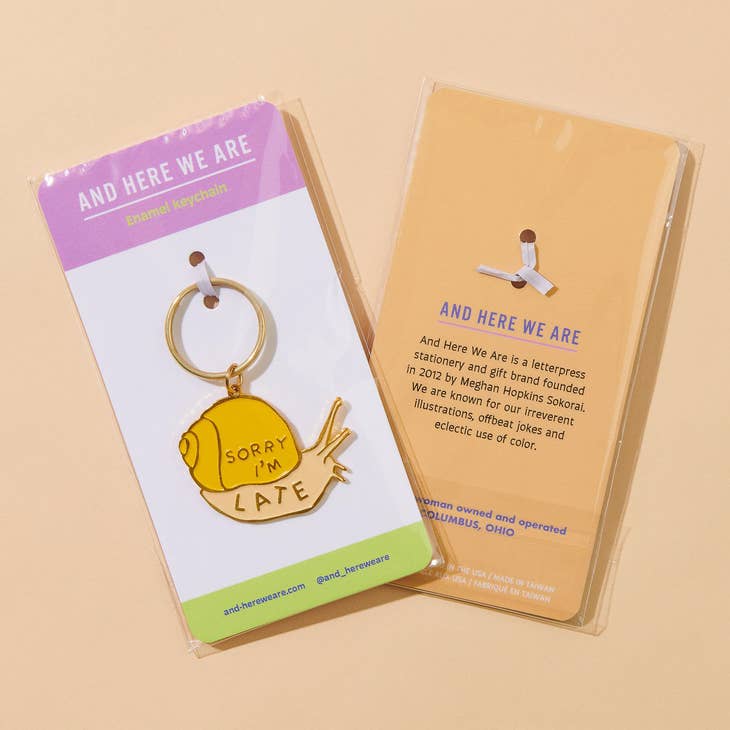 Sorry I'm Late Enamel Keychain