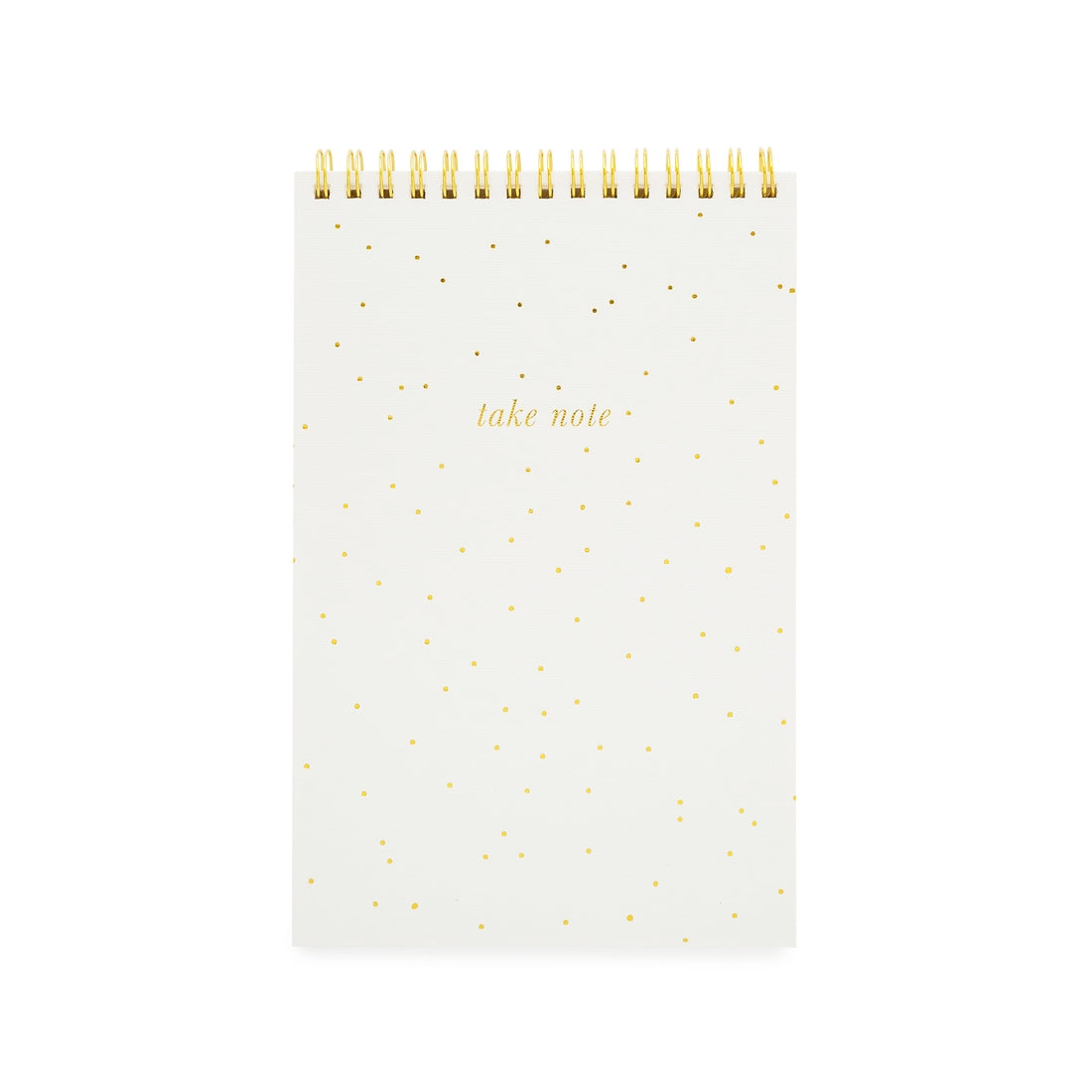 Top Spiral Gold Scatter Dot Notebook