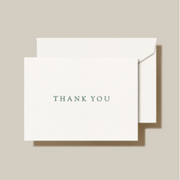 Hunter Green Thank You Boxed Stationery