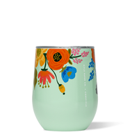 Turquoise Floral Stemless Wine Cup - All She Wrote