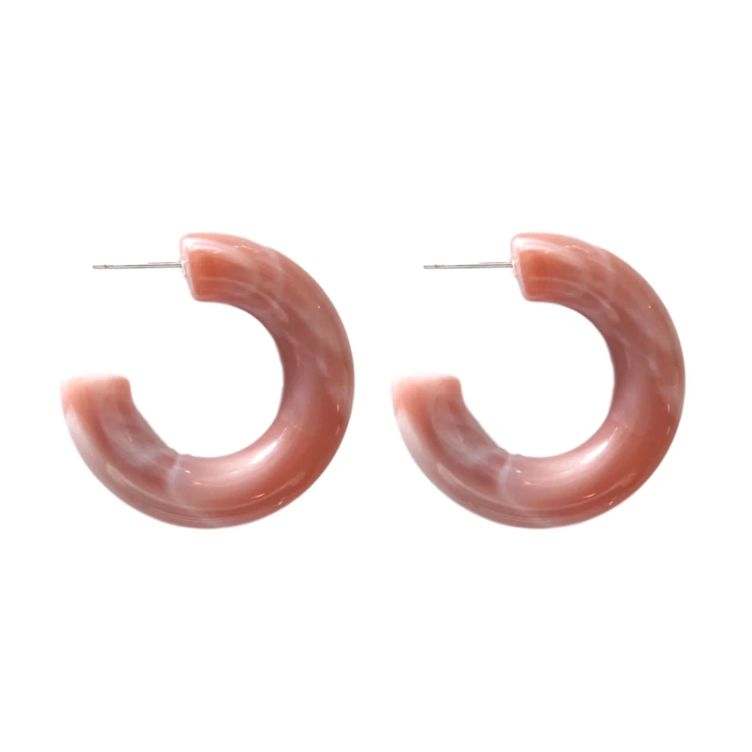 Dusty Rose Lucite Hoops