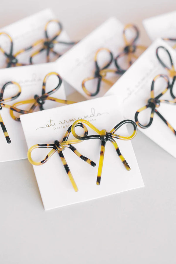 Tortoise Bow Earrings