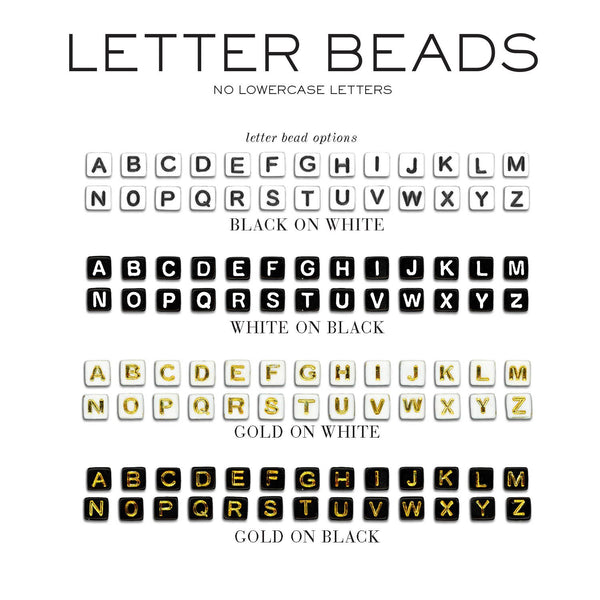 Black Letter Bead Personalized Notepad