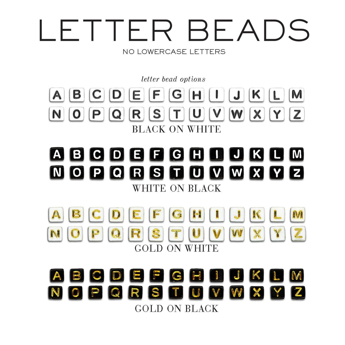 Gold on Black Letter Bead Personalized Notepad