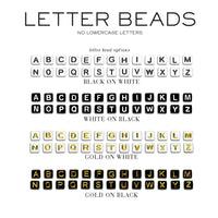 Gold on Black Letter Bead Personalized Notepad