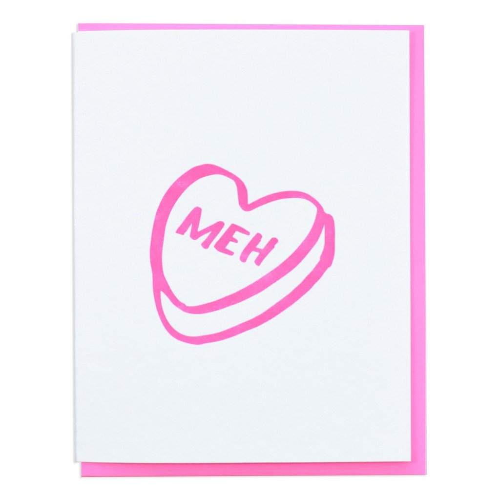 Meh Candy Heart Card