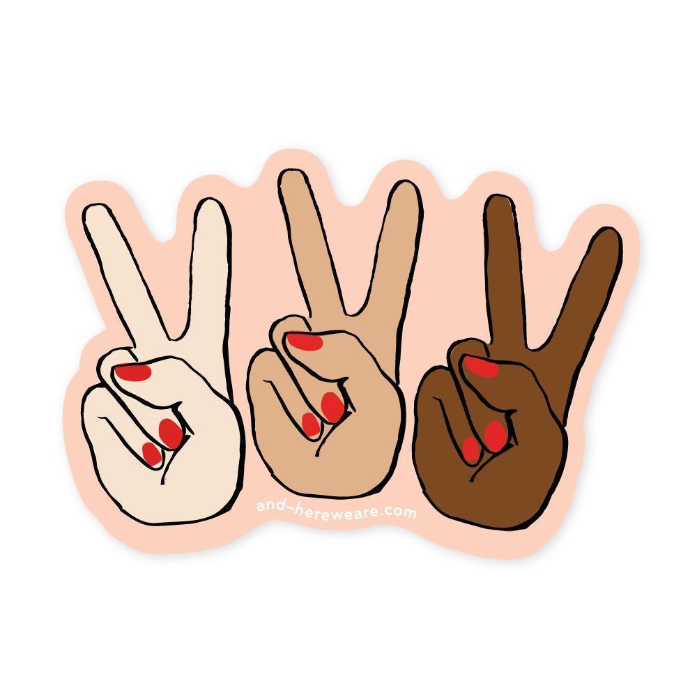 Peace Hand Group Sticker