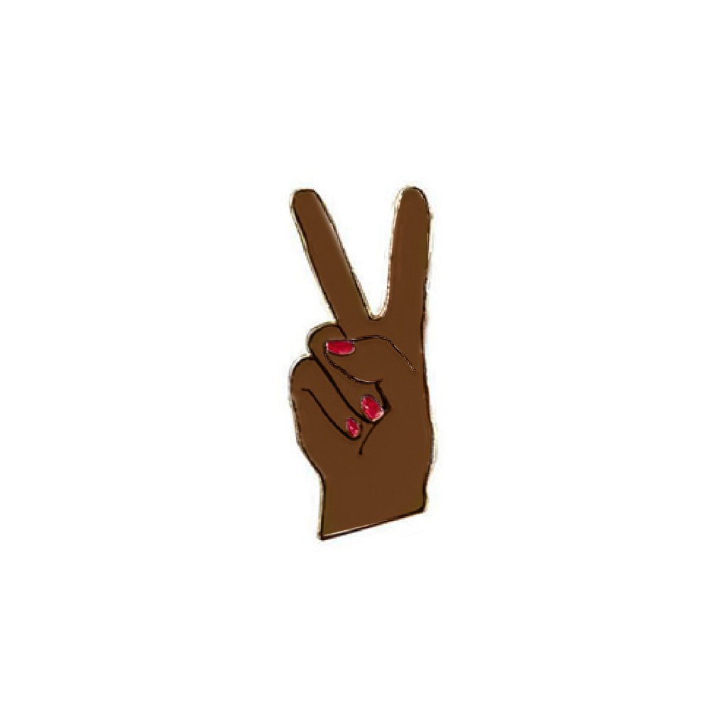 Brown Peace Hand Enamel Pin