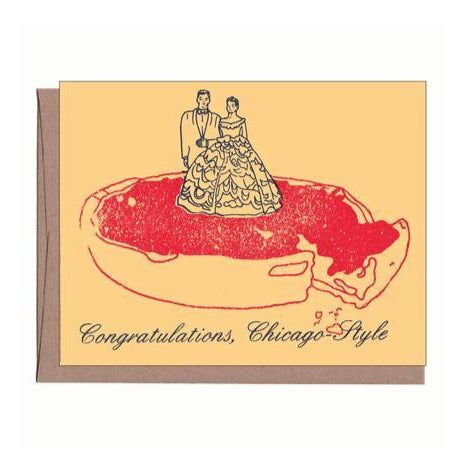 Chicago Pizza Wedding Card - All She Wrote